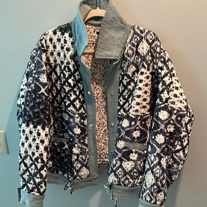 Anthropologie Reversible Denim and Quilted Jacket